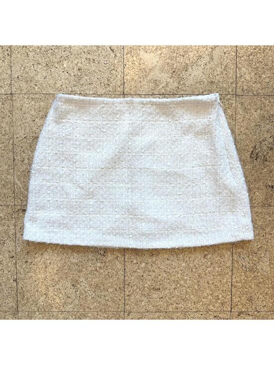 Abercrombie & Fitch Dresses & Skirts - Abercrombie Tweed Mini Skirt/Skort Cream Lined Womens Large NWT Preppy Coquette